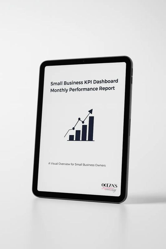 Small Business KPI Dashboard – Monthly Performance Tracker | Editable Canva Template | Instant Digital Download - Oceanslashery